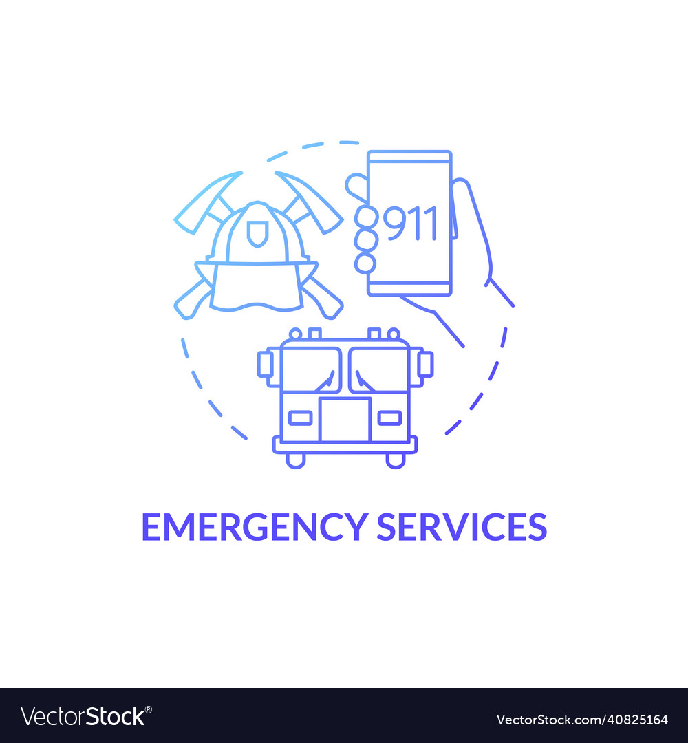 Emergency services blue gradient concept icon