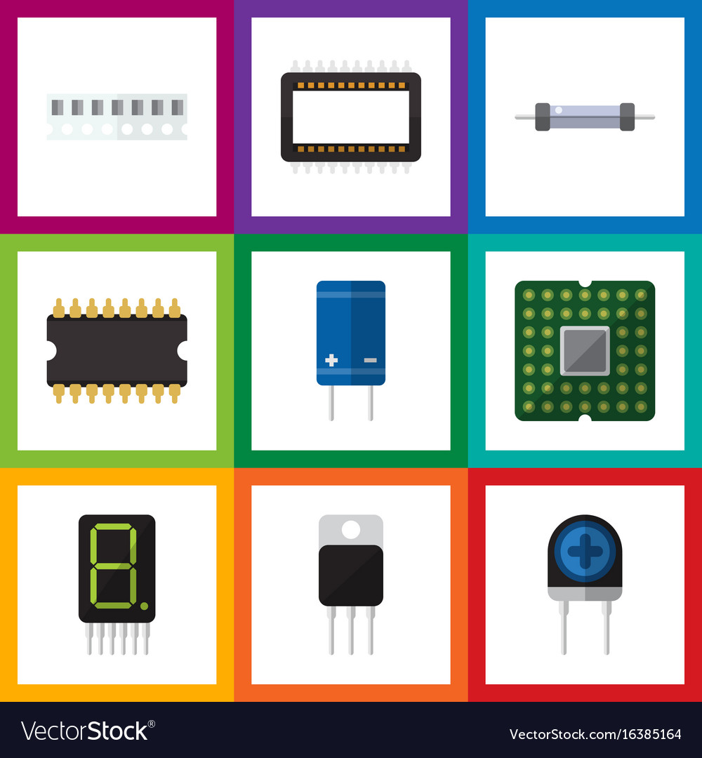 Flat icon appliance set of mainframe memory