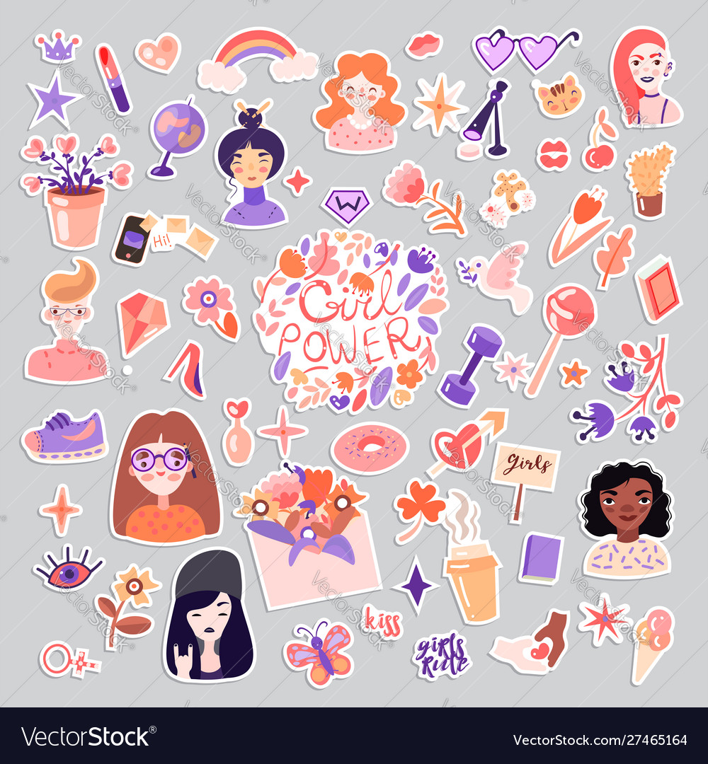Girl Power Stickers - Feminismus & Cute