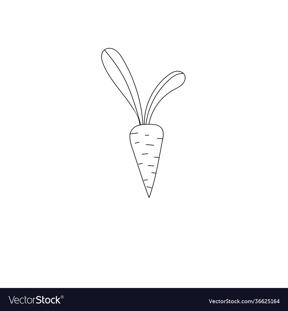 Handdrawn carrot doodle icon hand drawn black