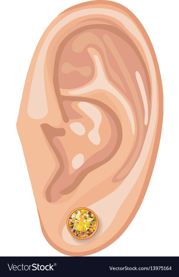 Human ear and earring