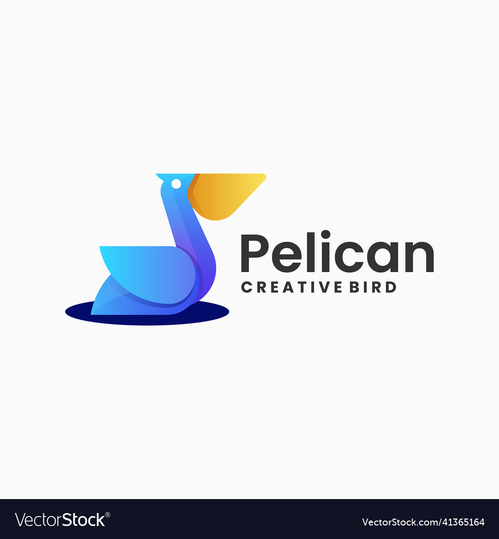 Logo pelican gradient colorful style