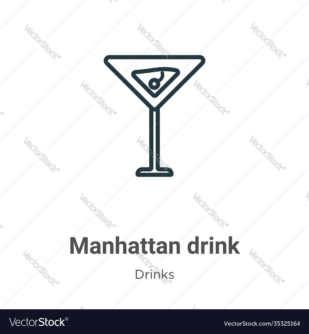 Manhattan drink outline icon thin line black