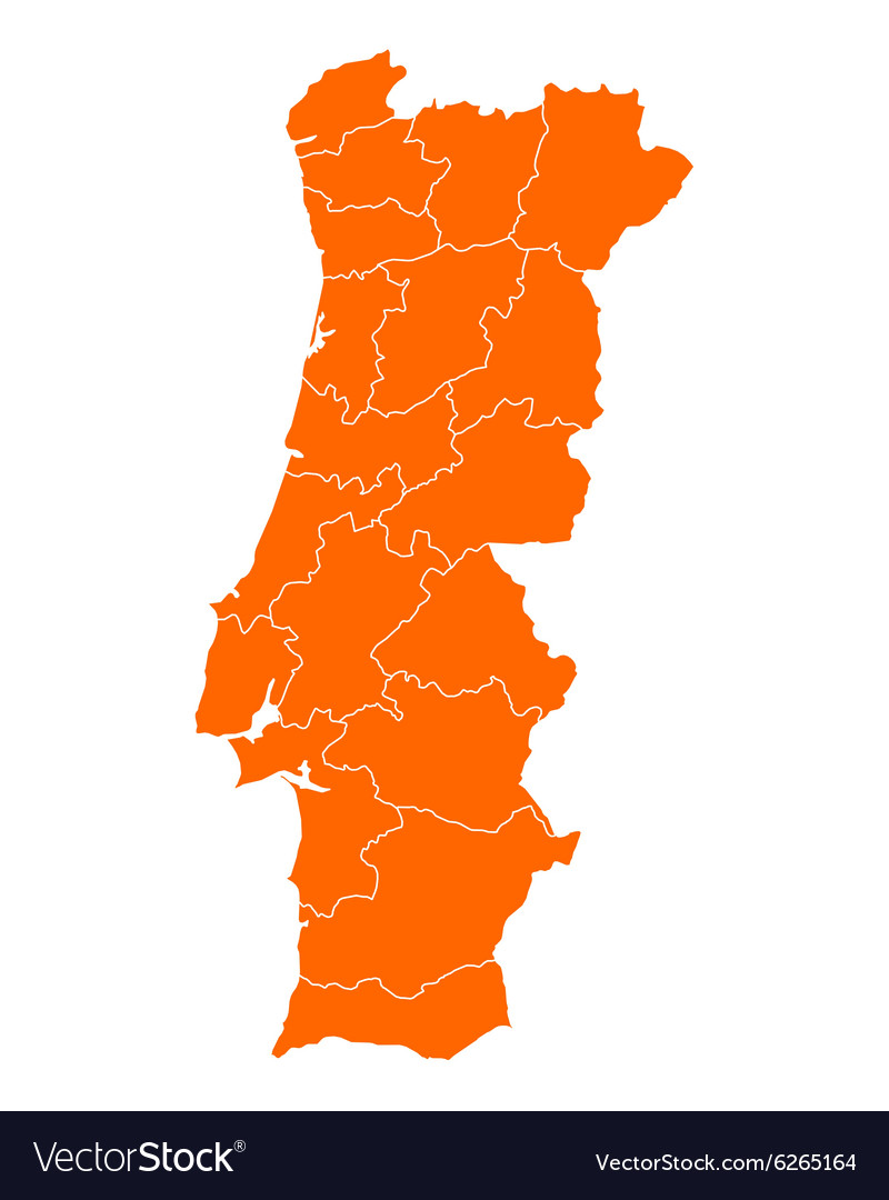 Premium Vector  Portugal map with districts vector illustration