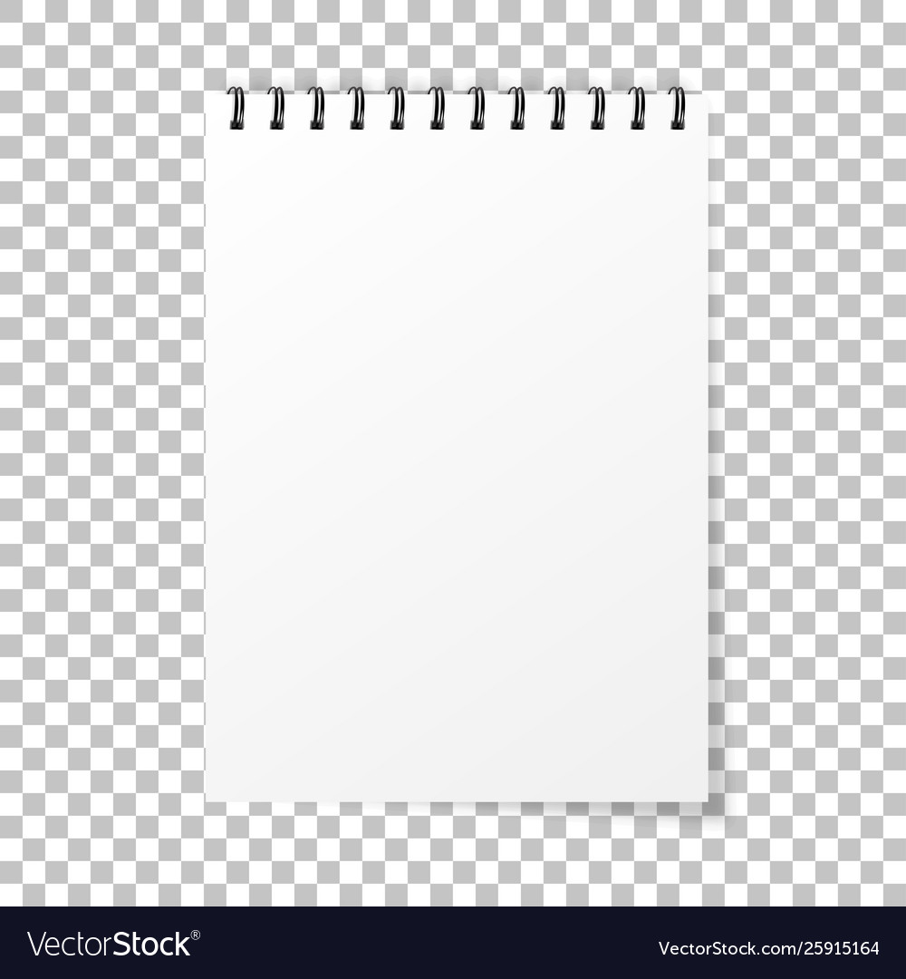 Notebook mockup note with spiral vector image Notebook mockup note with spiral