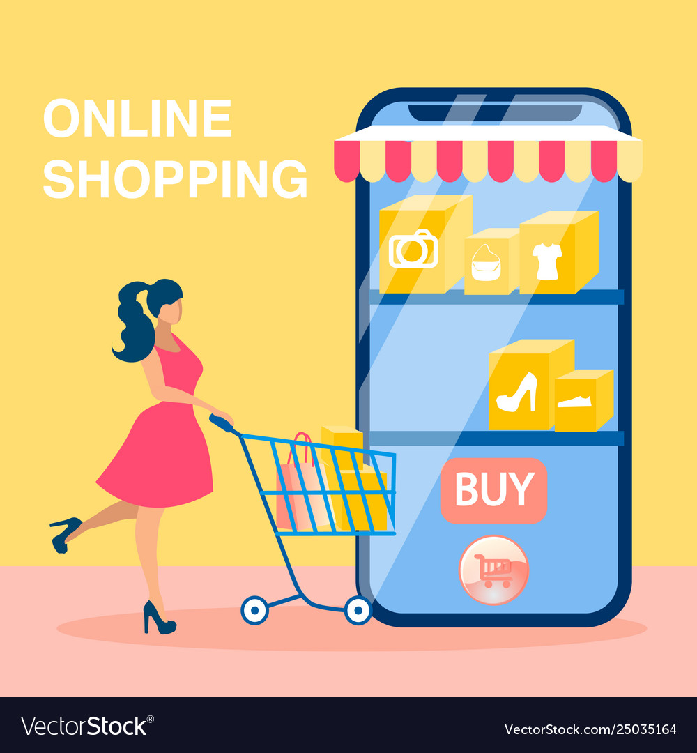 Online-Shopping Social Media Banner Konzept vector image Online-Shopping Social Media Banner Konzept