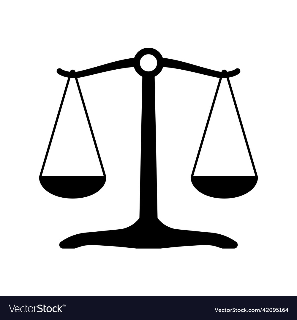 Scales Of Justice Flat Icon Royalty Free Vector Image