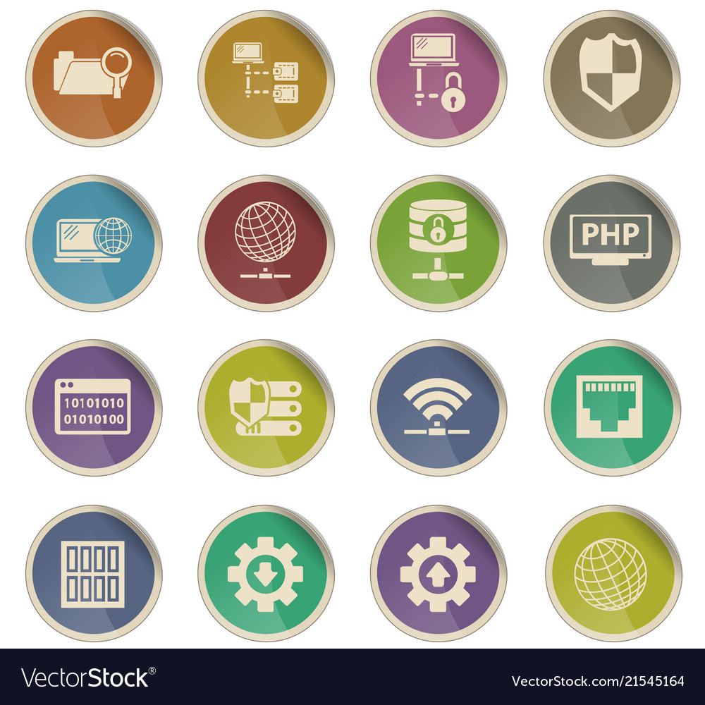 Server icon set Royalty Free Vector Image - VectorStock