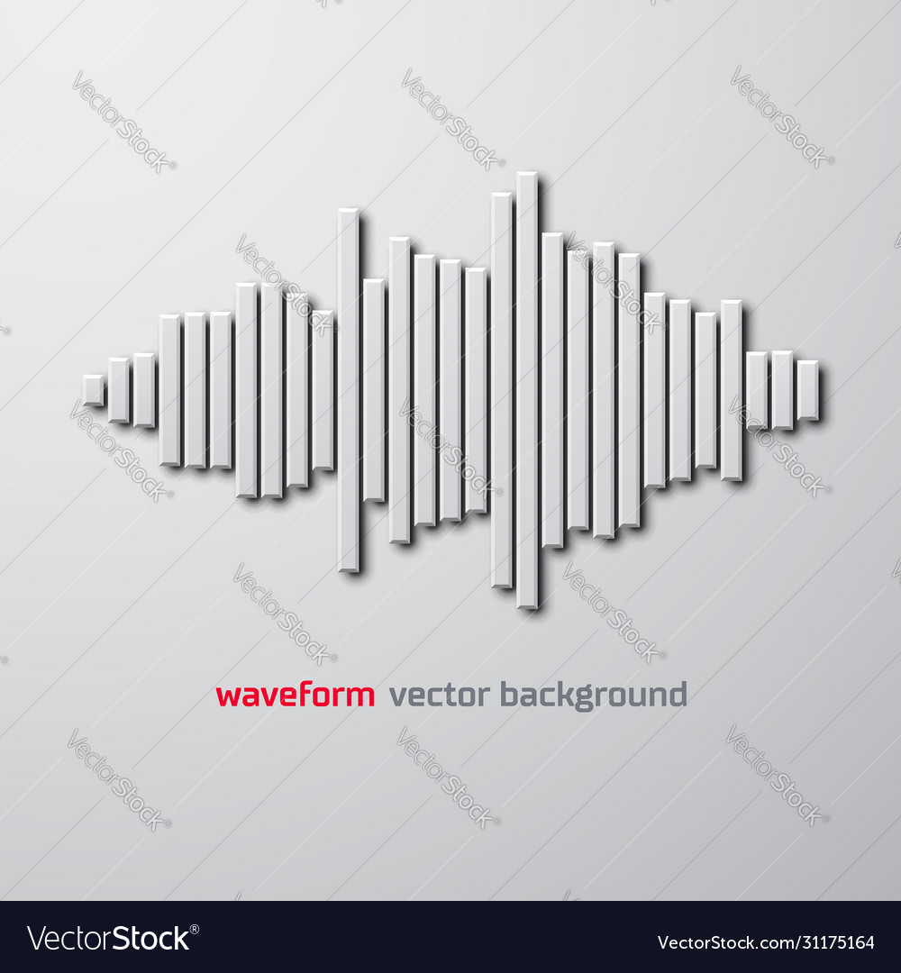 Silhouette sound waveform with shadow vector image Silhouette sound waveform with shadow