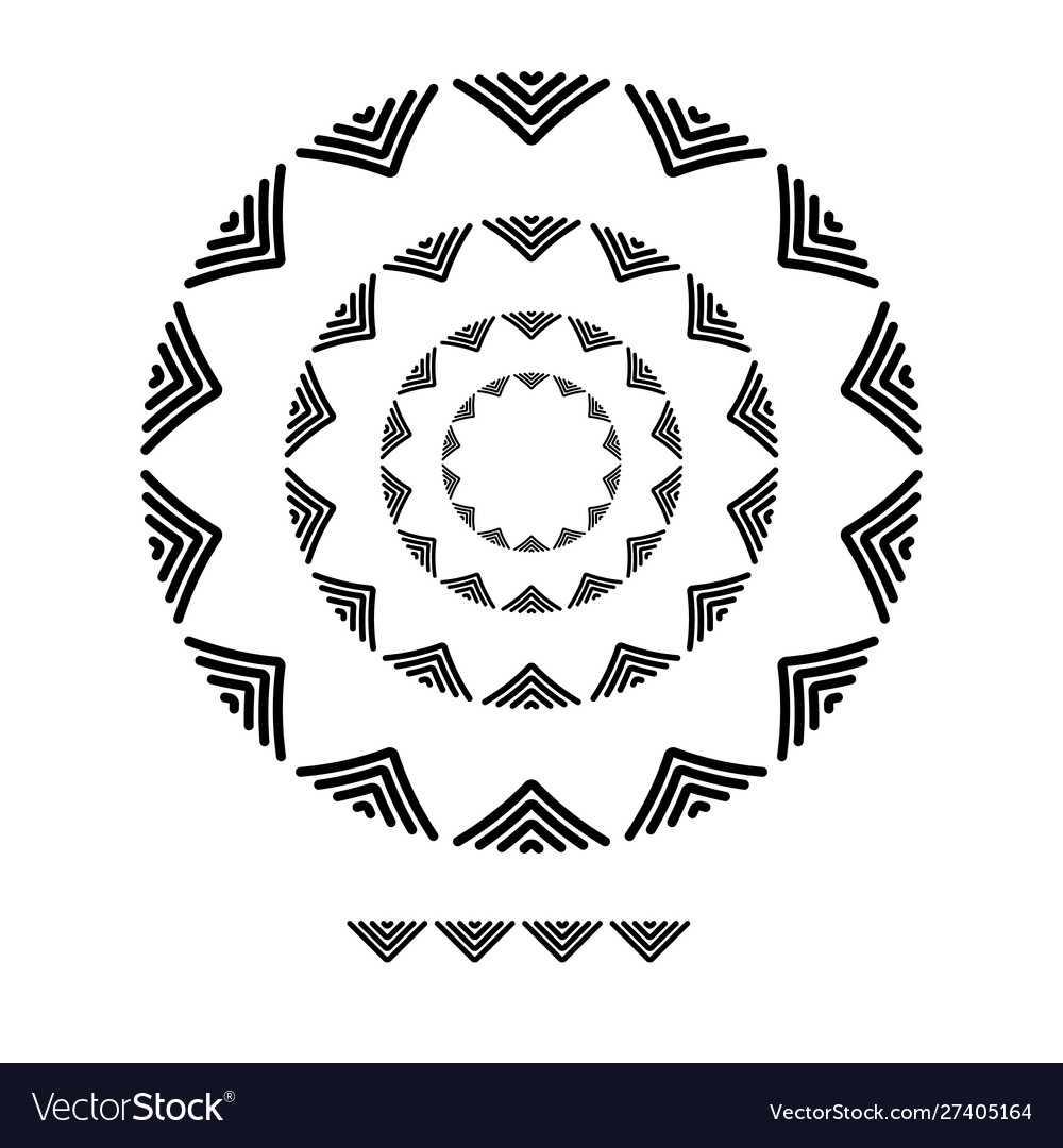Triangle brushs patterns in a circle line vector image Triangle brushs patterns in a circle line