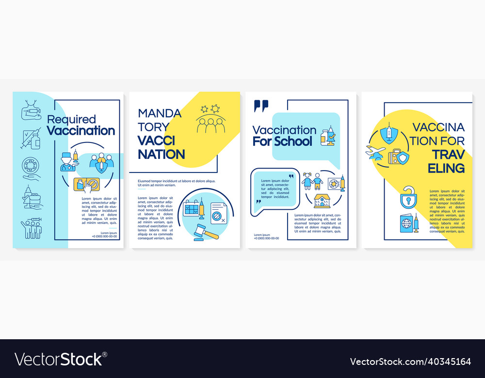 Vaccination requirements brochure template Vector Image