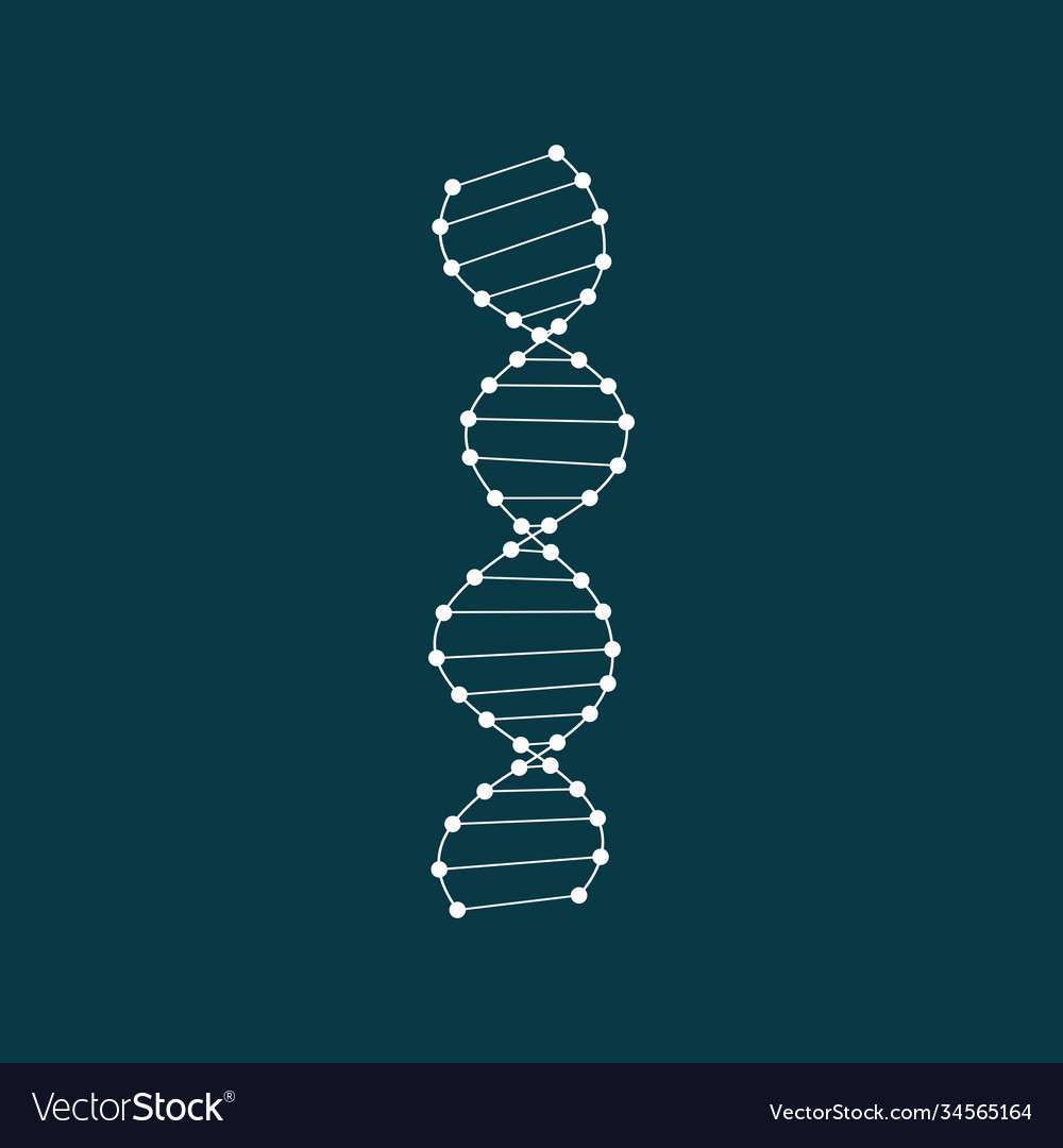 White dna icon in flat style isolated on Vector Image