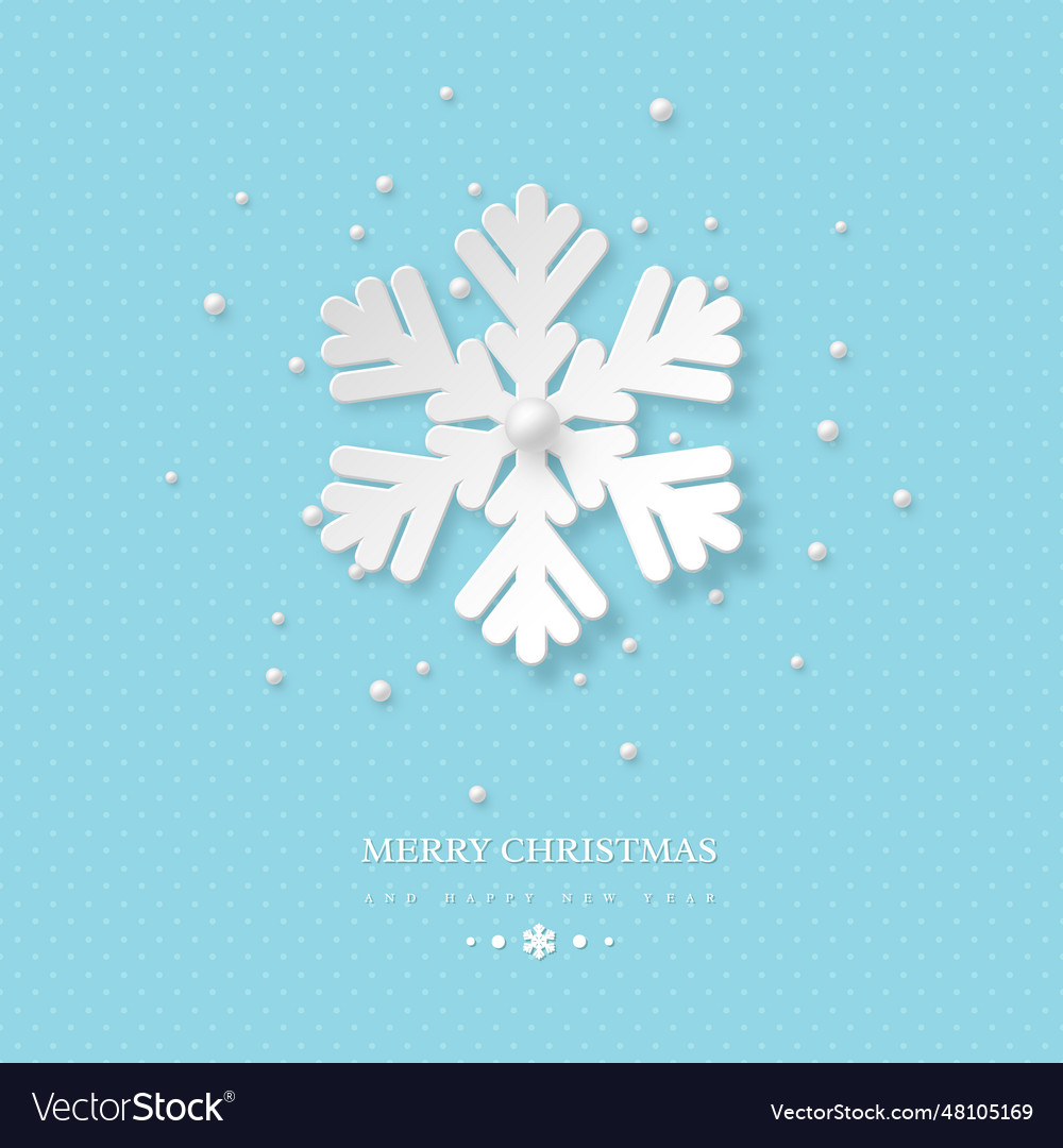 Christmas holiday design with paper cut snowflake