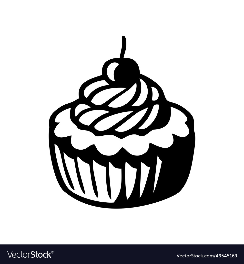 Cupcake dessert black icon sweet food simple