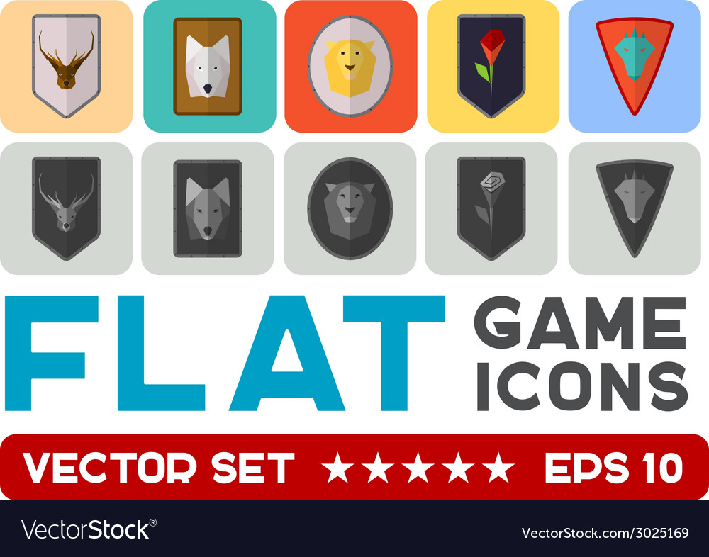 Flat game icons