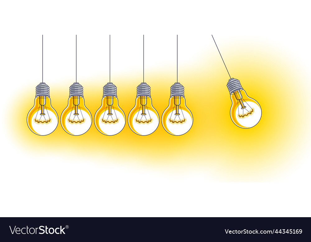 Light bulb newton cradle pendulum idea