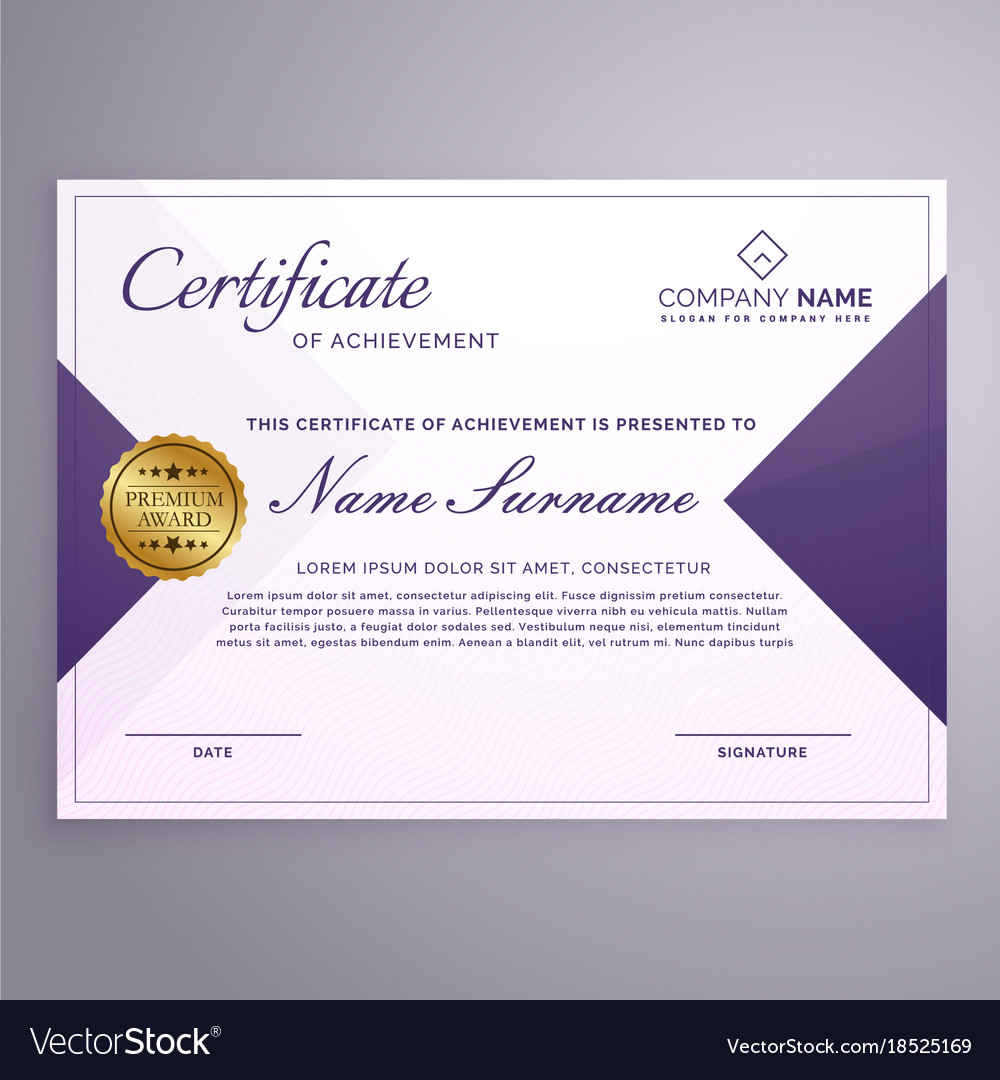 Minimal style certificate design template