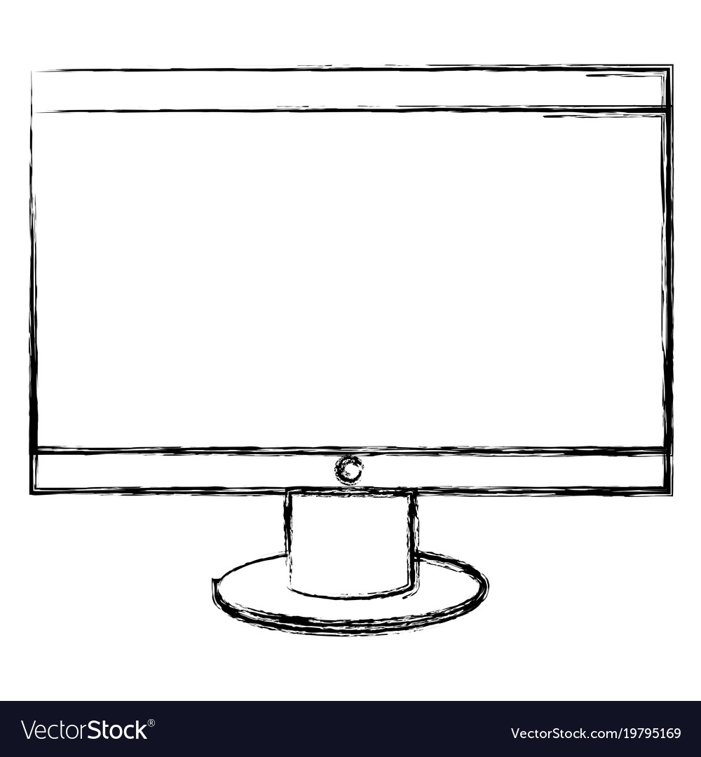 Monitor computer isolated icon