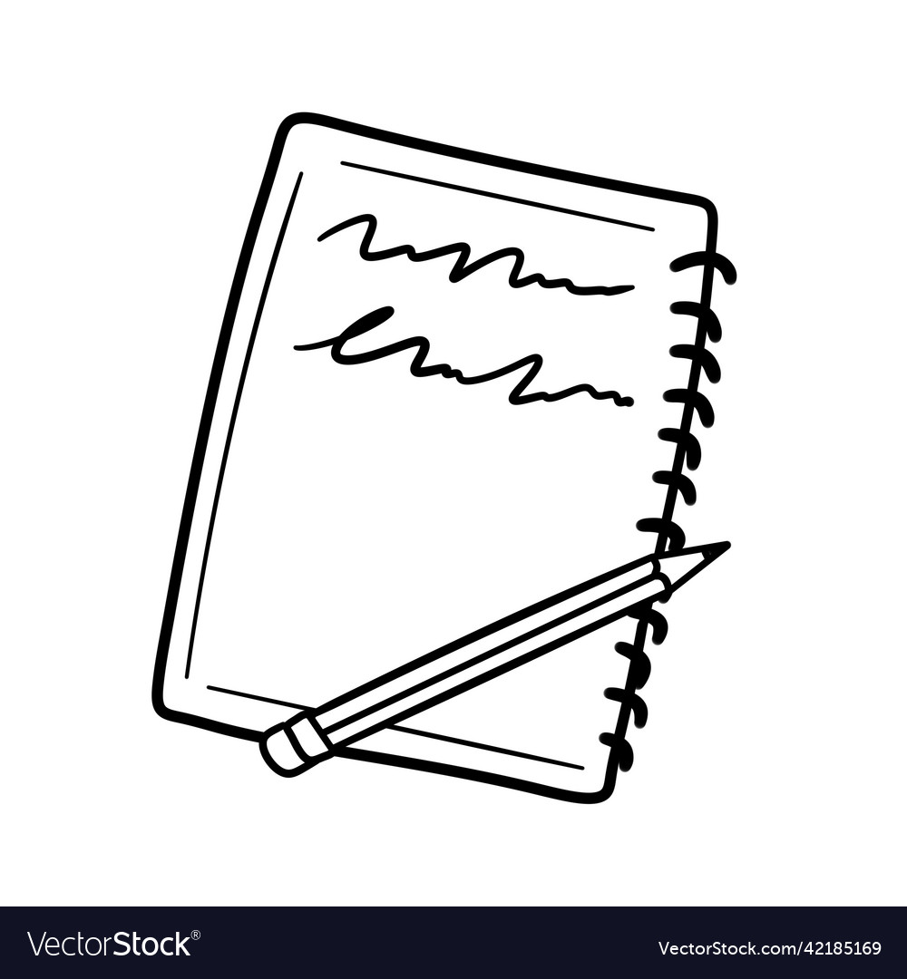Notebook with blank page and pen vector image Notebook with blank page and pen