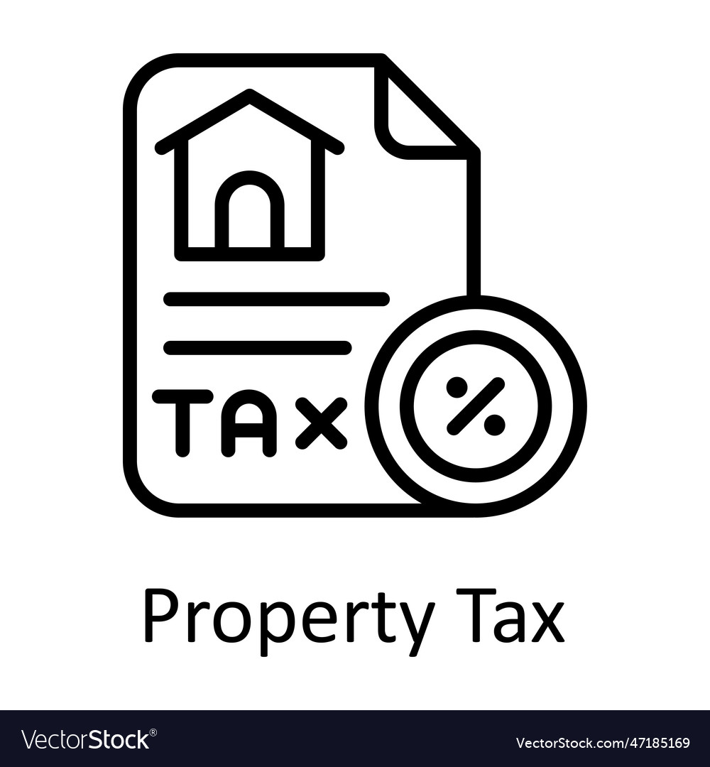 Property tax outline icon design Royalty Free Vector Image