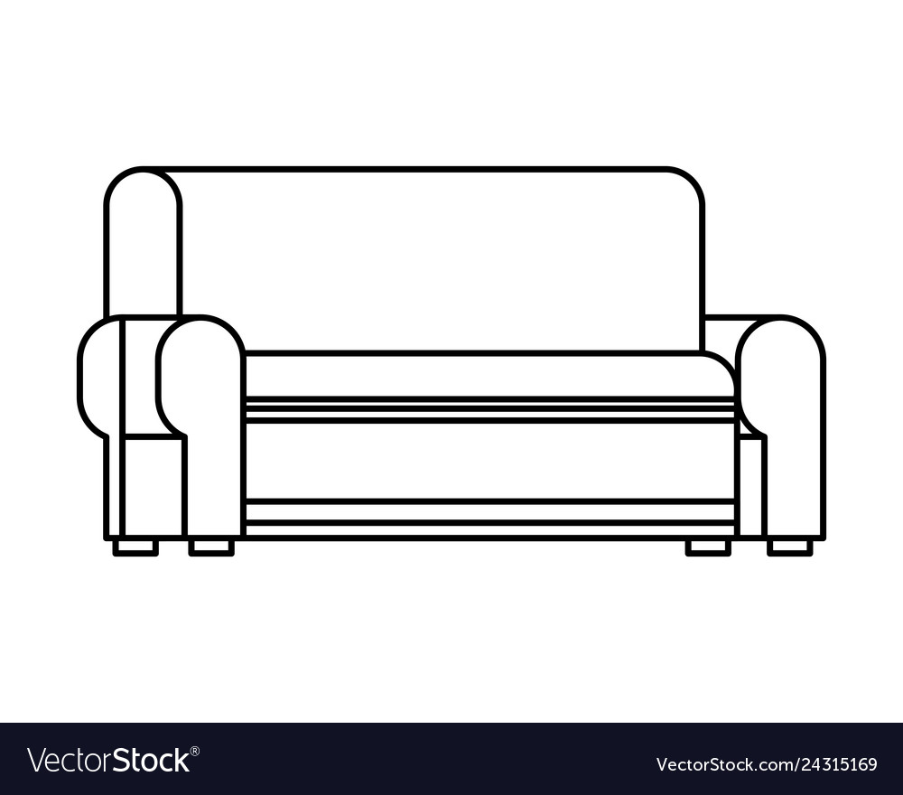 Sofa furniture decoration in black and white Vector Image