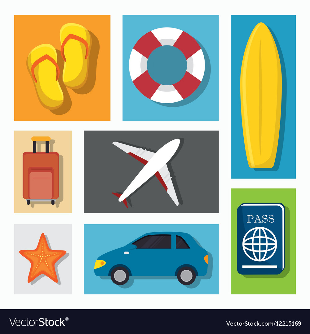 Summer holidays travel icon