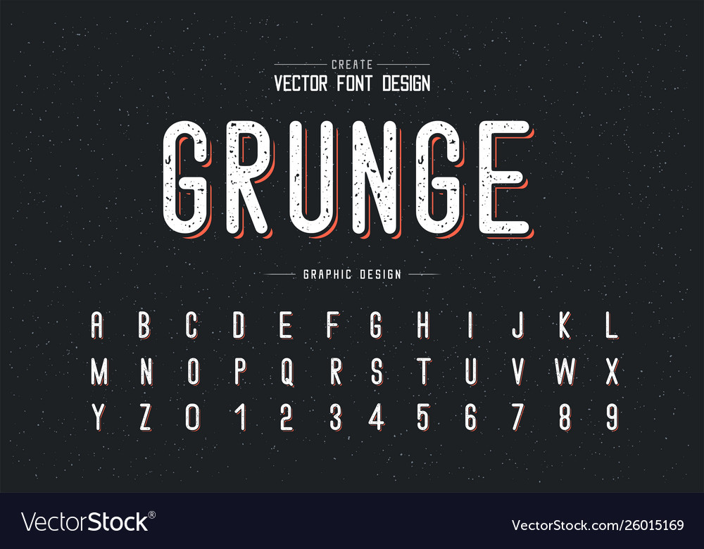 Texture font and alphabet letter style typeface