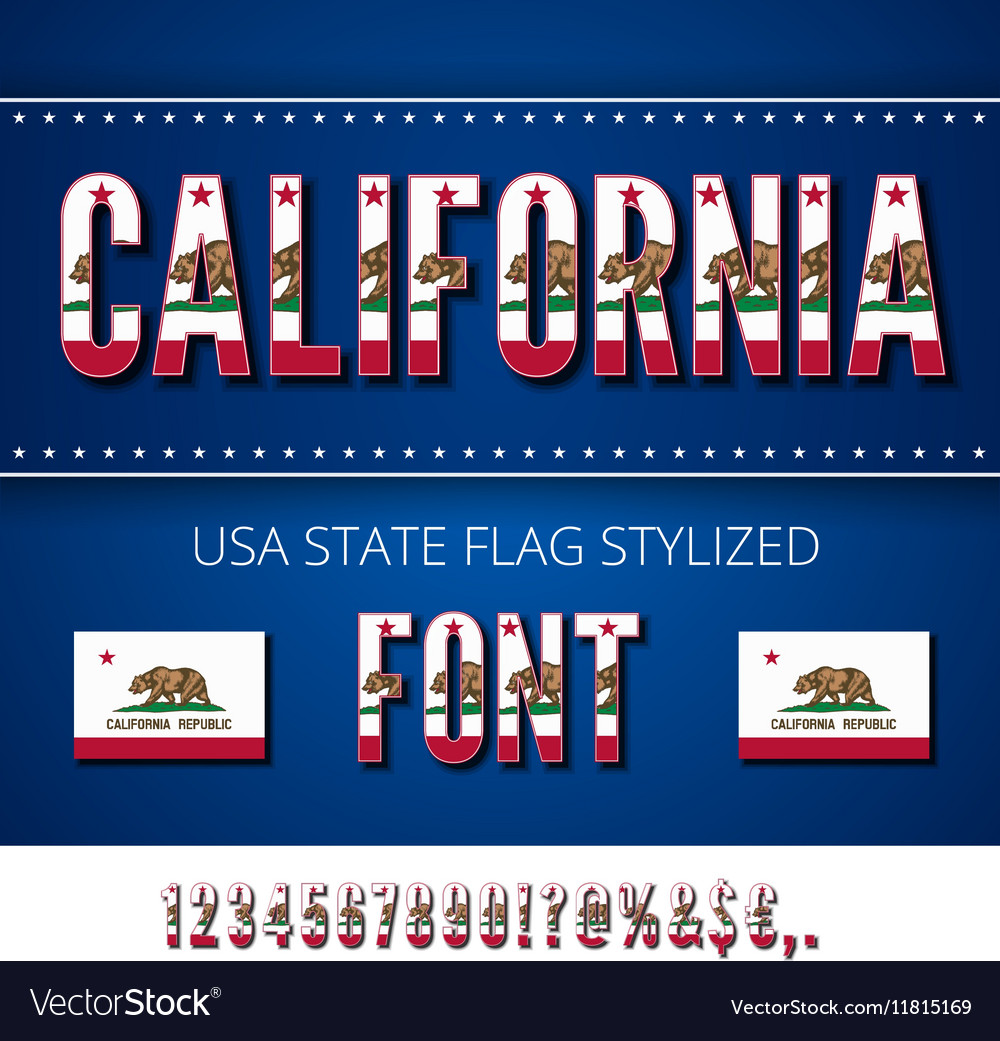 USA Flag Font Vector Image USA Flag Font Vector Image