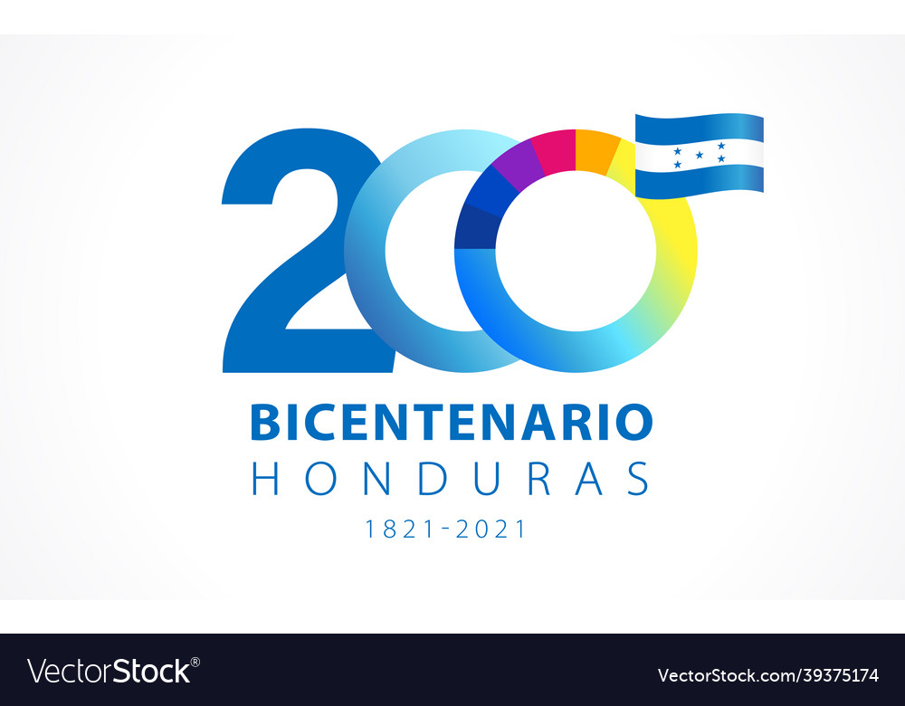 200 years anniversary bicentenario honduras logo