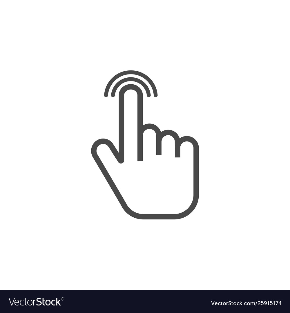 Click icon finger tap hand index Royalty Free Vector Image