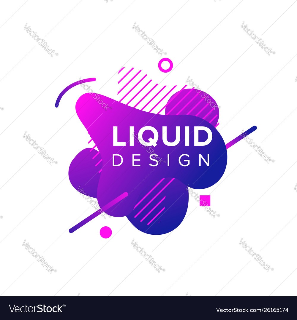 Color abstract liquid shape fluid overlap