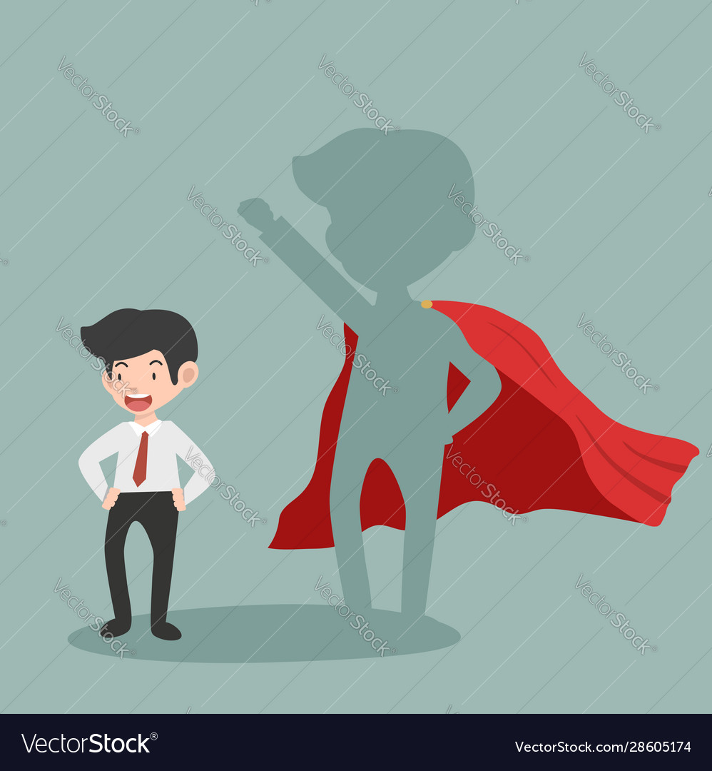 Confident Super Businessman Concept Cartoon Vector Image