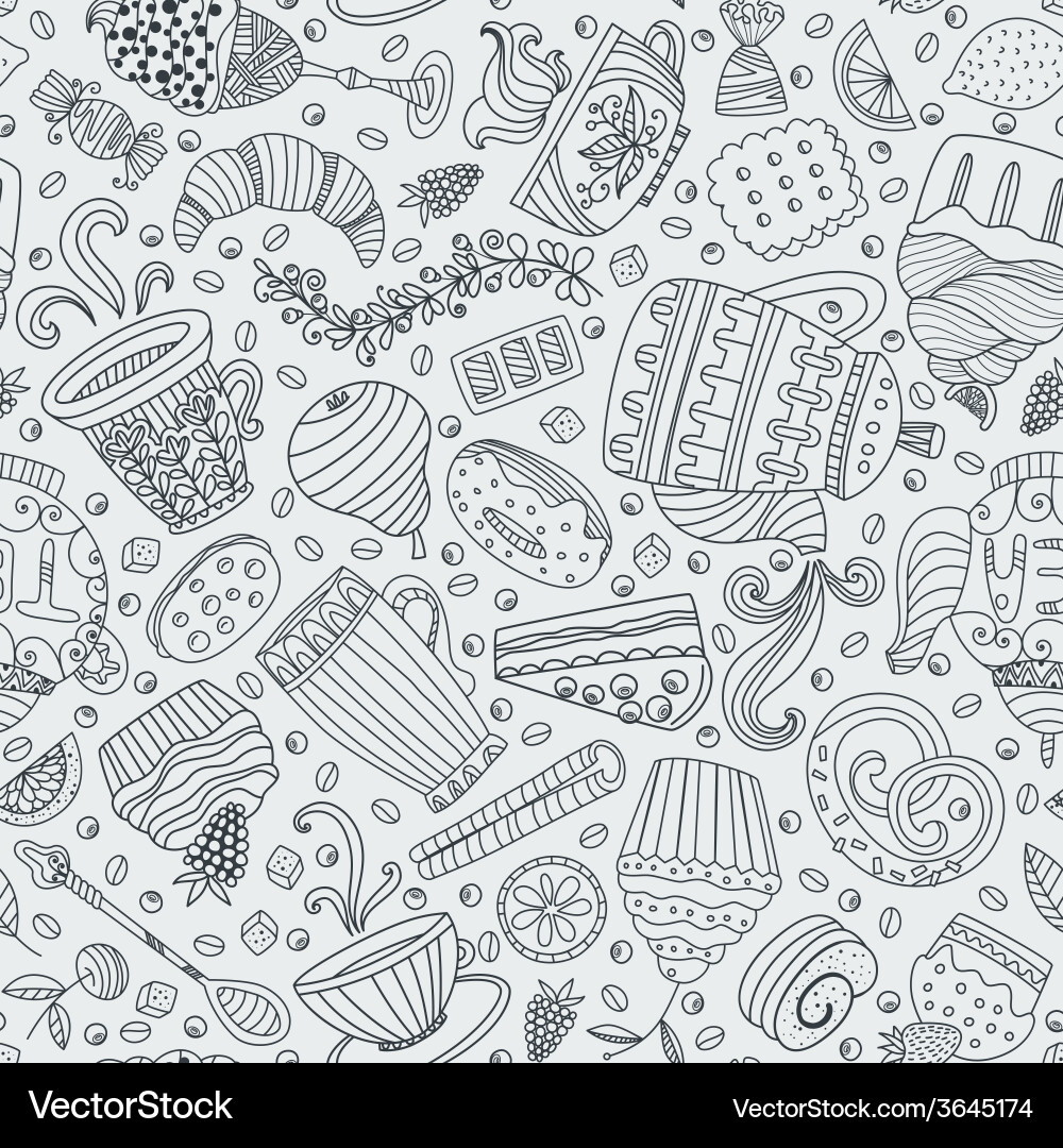 Dessert seamless pattern Royalty Free Vector Image