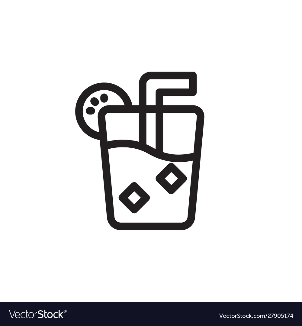 Flat line juice icon logo element design