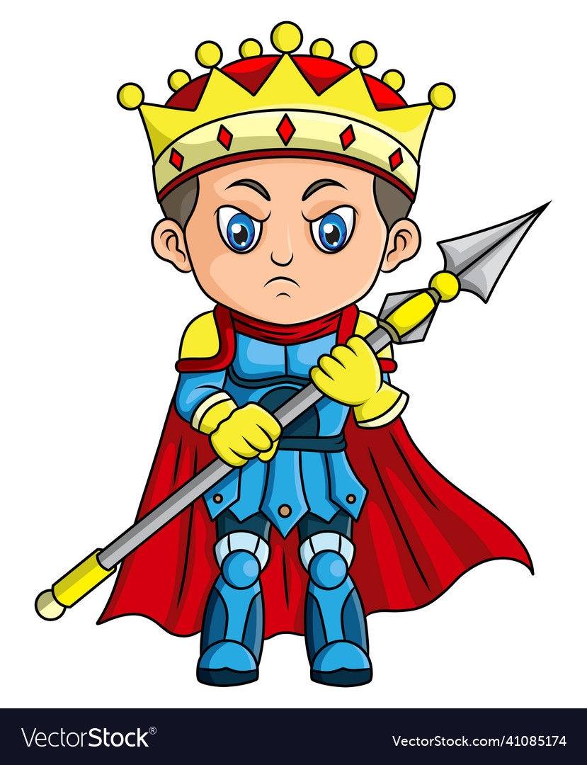 King with the good costume is holding sharp Vector Image