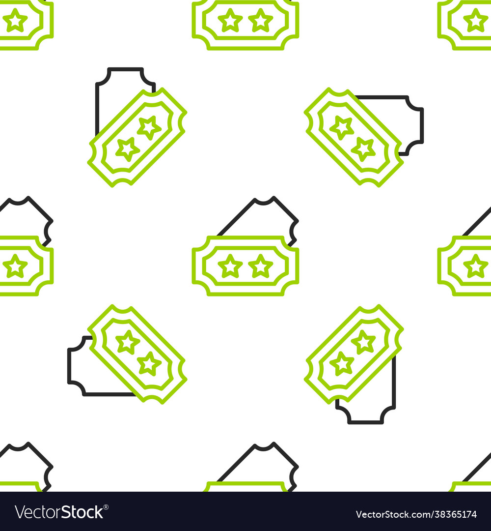 Line ticket icon isolated seamless pattern