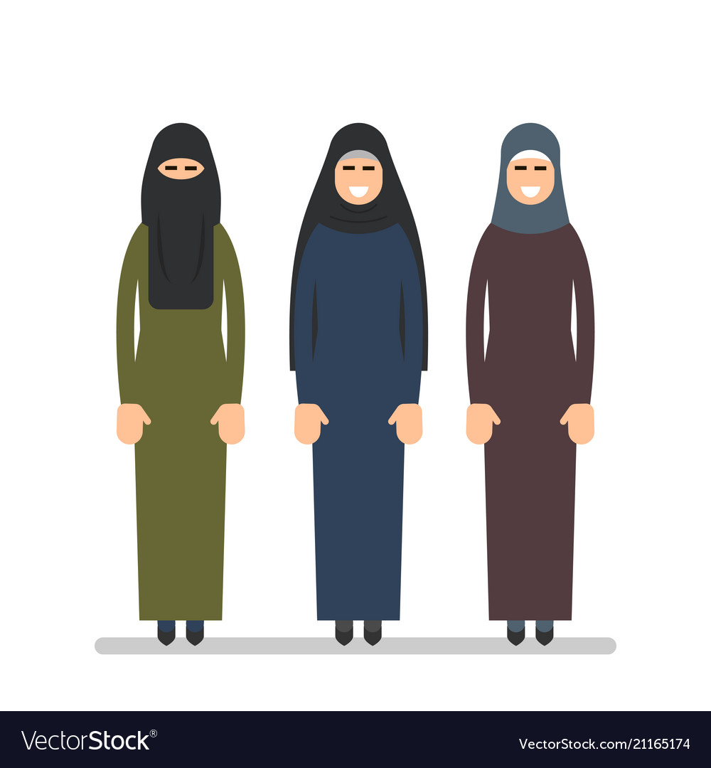 Muslim woman or arab in hijab women stand