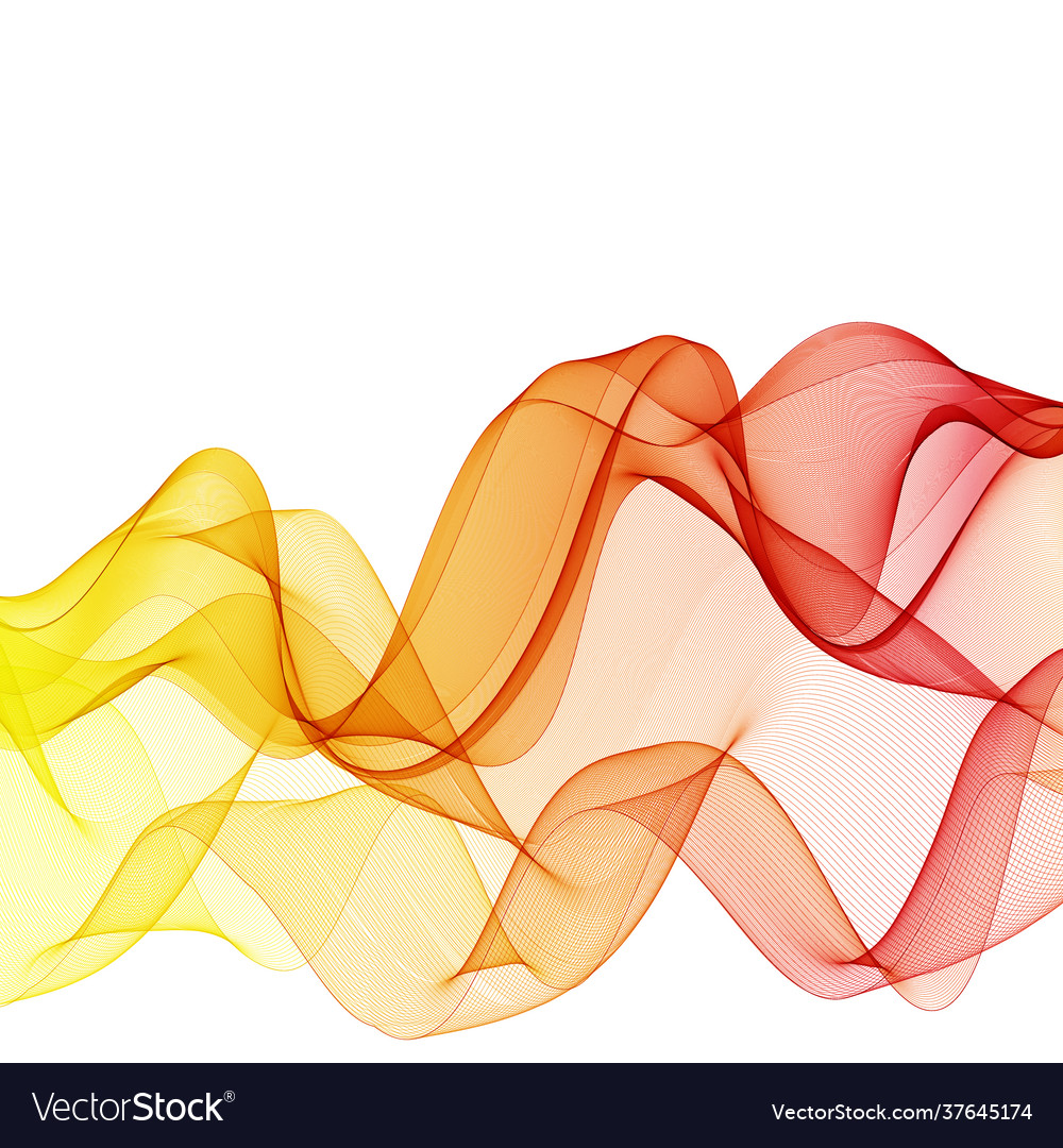 Orange red abstraction wave isolated on white Vector Image