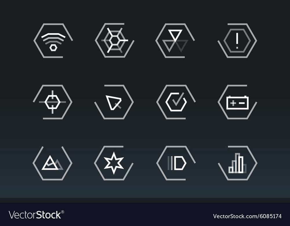 Outline ui technology icons set