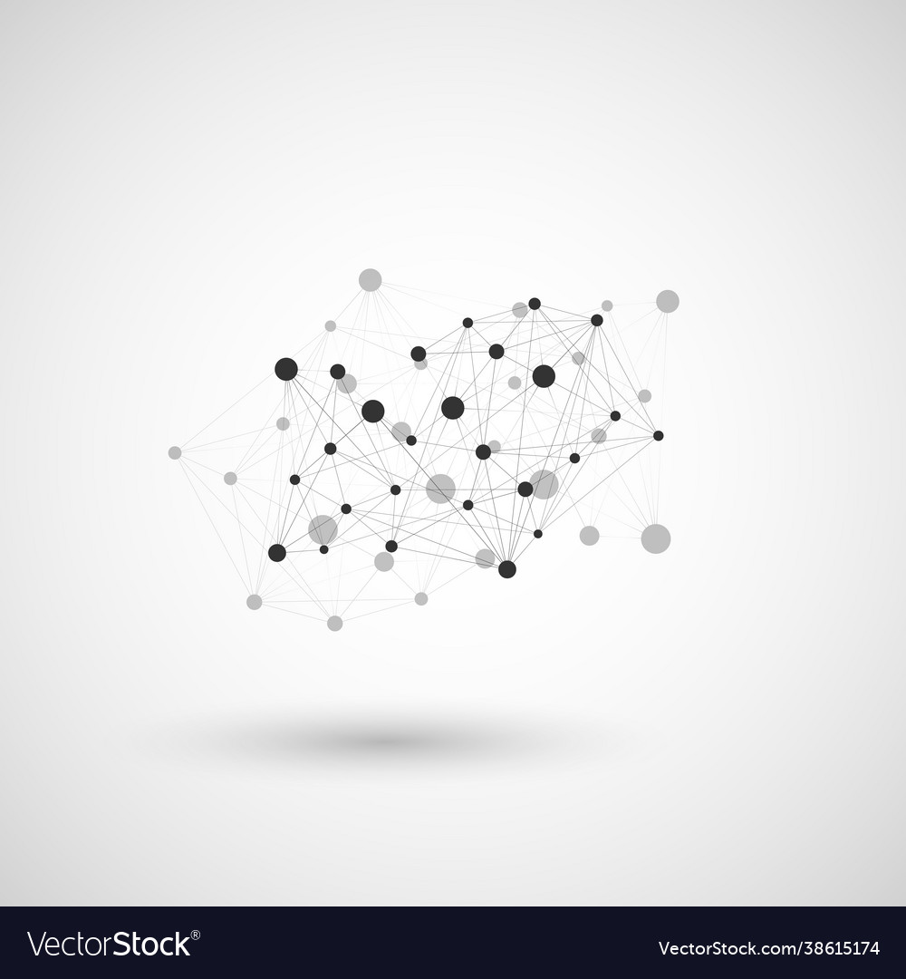 Polygonal web lines connection network digital vector image Polygonal web lines connection network digital