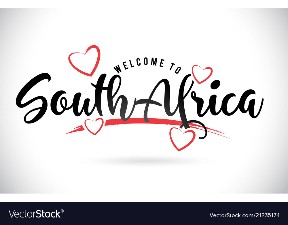 Southafrica welcome to word text with handwritten