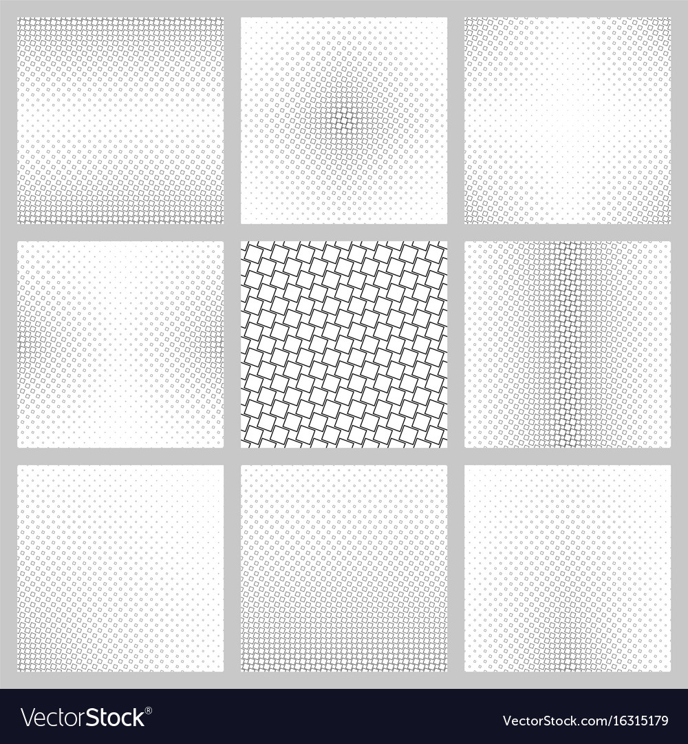 Black and white angular square pattern set