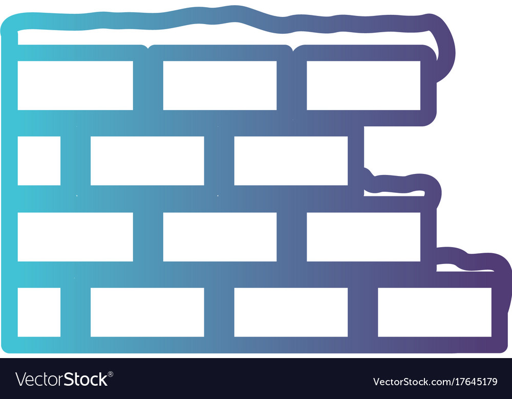 Brick wall flat icon gradient color silhouette