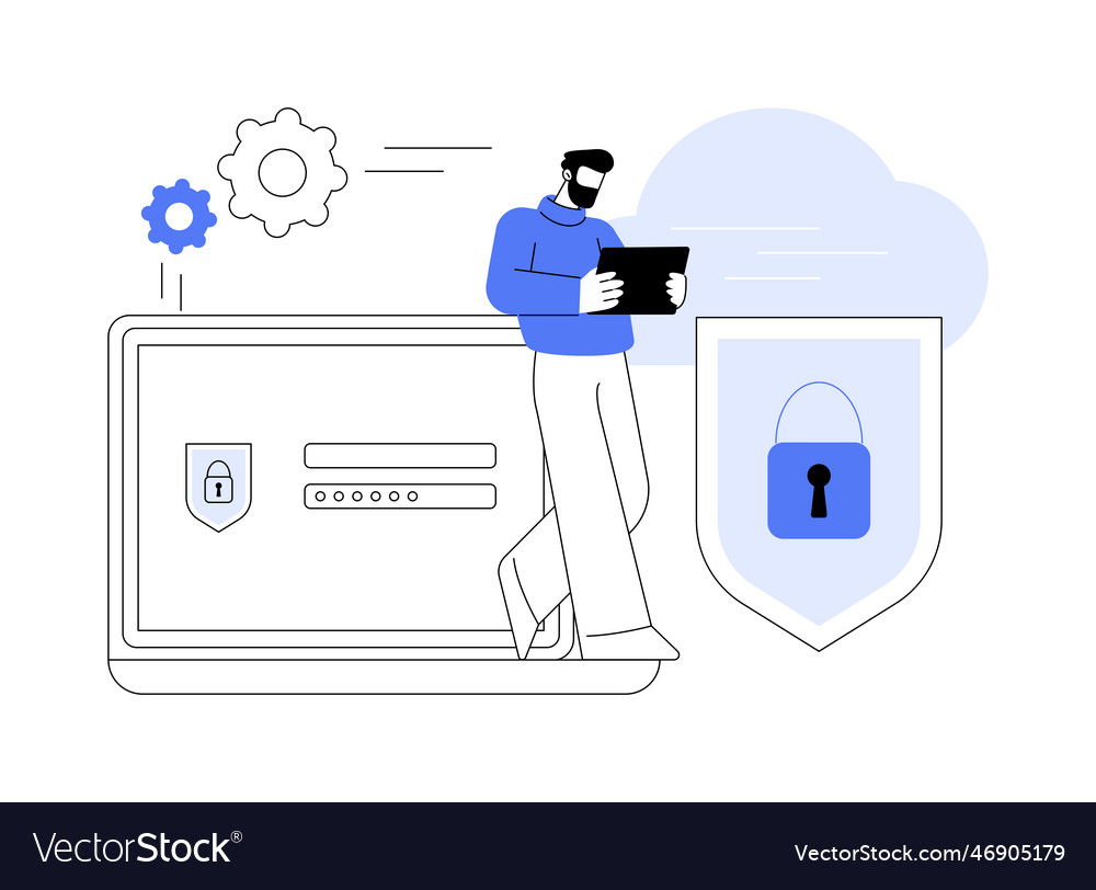 Cloud Computing Security Abstract Concept Vector Image Cloud Computing Security Abstract Concept Vector Image