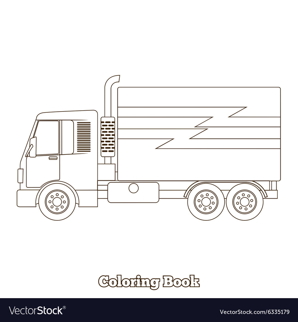 Coloring book truck Royalty Free Vector Image - VectorStock