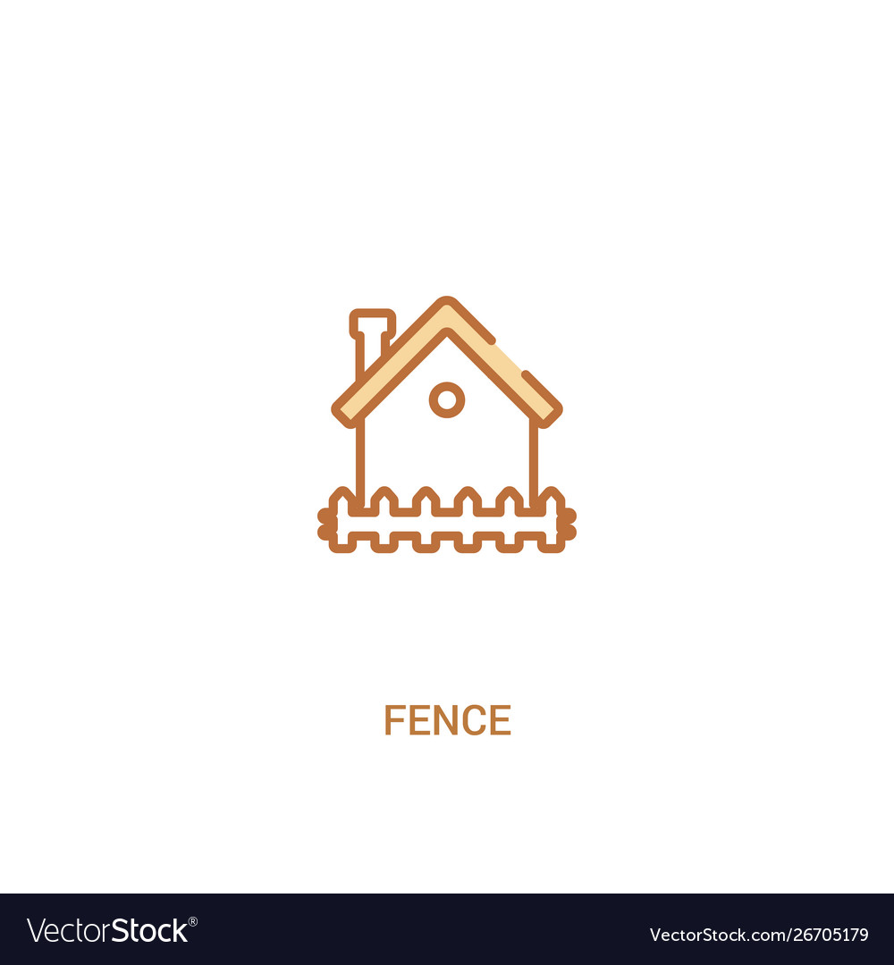 Fence concept 2 colored icon simple line element vector image Fence concept 2 colored icon simple line element
