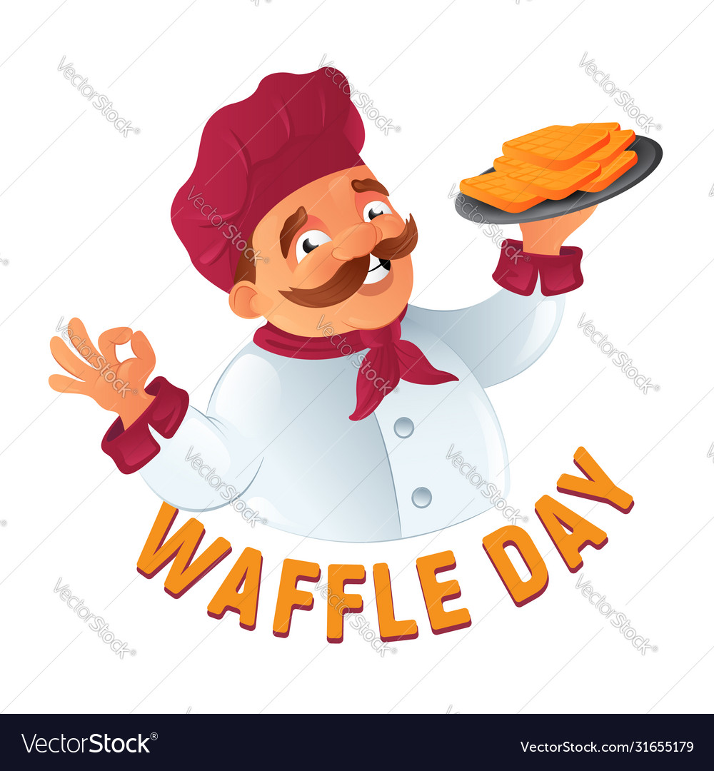 Funny mustachioed cook chef in chefs hat vector image Funny mustachioed cook chef in chefs hat