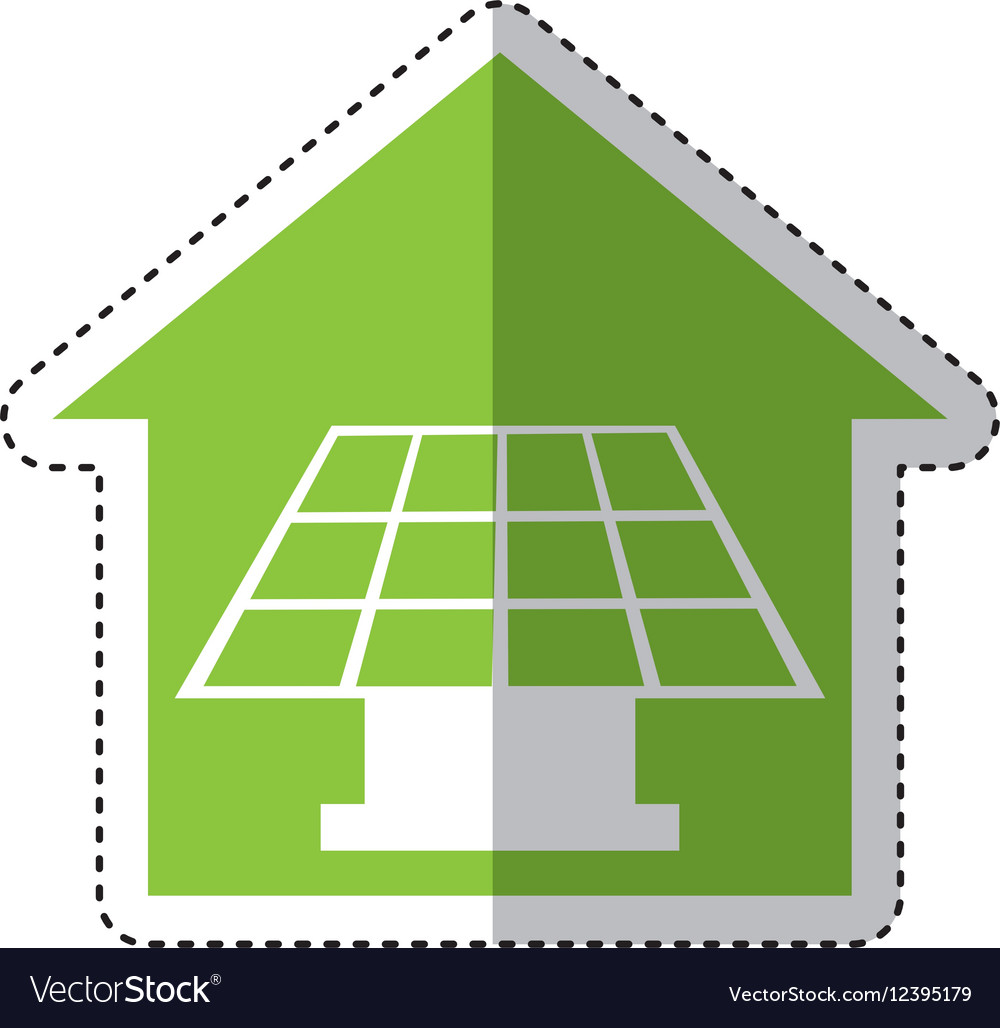 House exterior with panel solar isolated icon