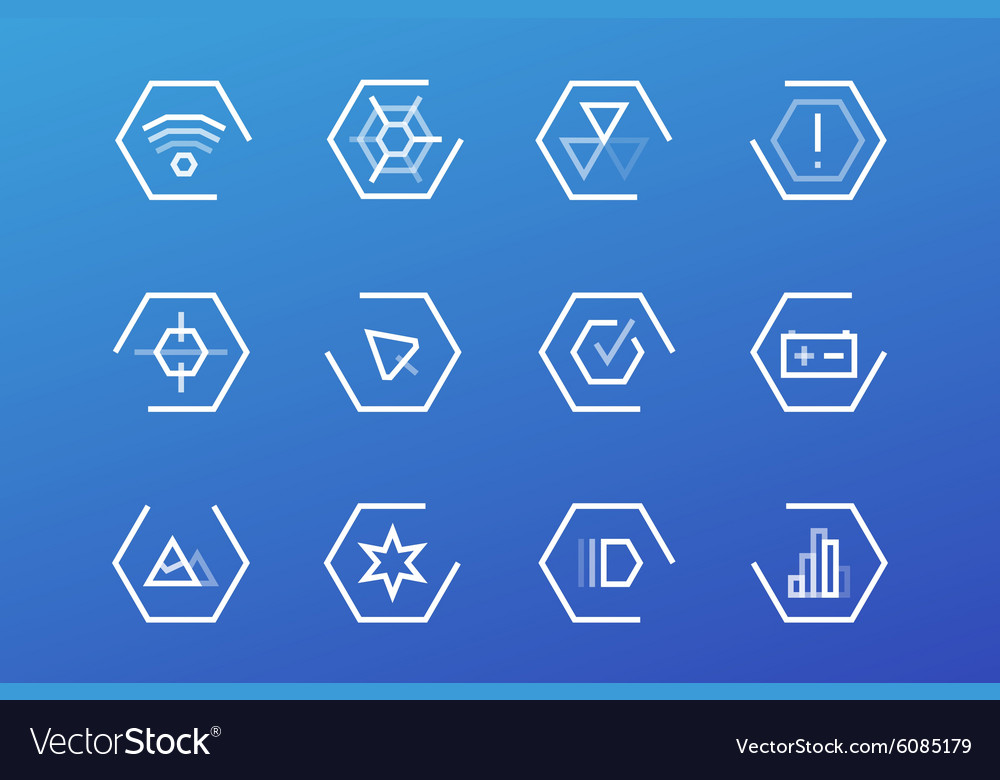 Outline ui technology icons set