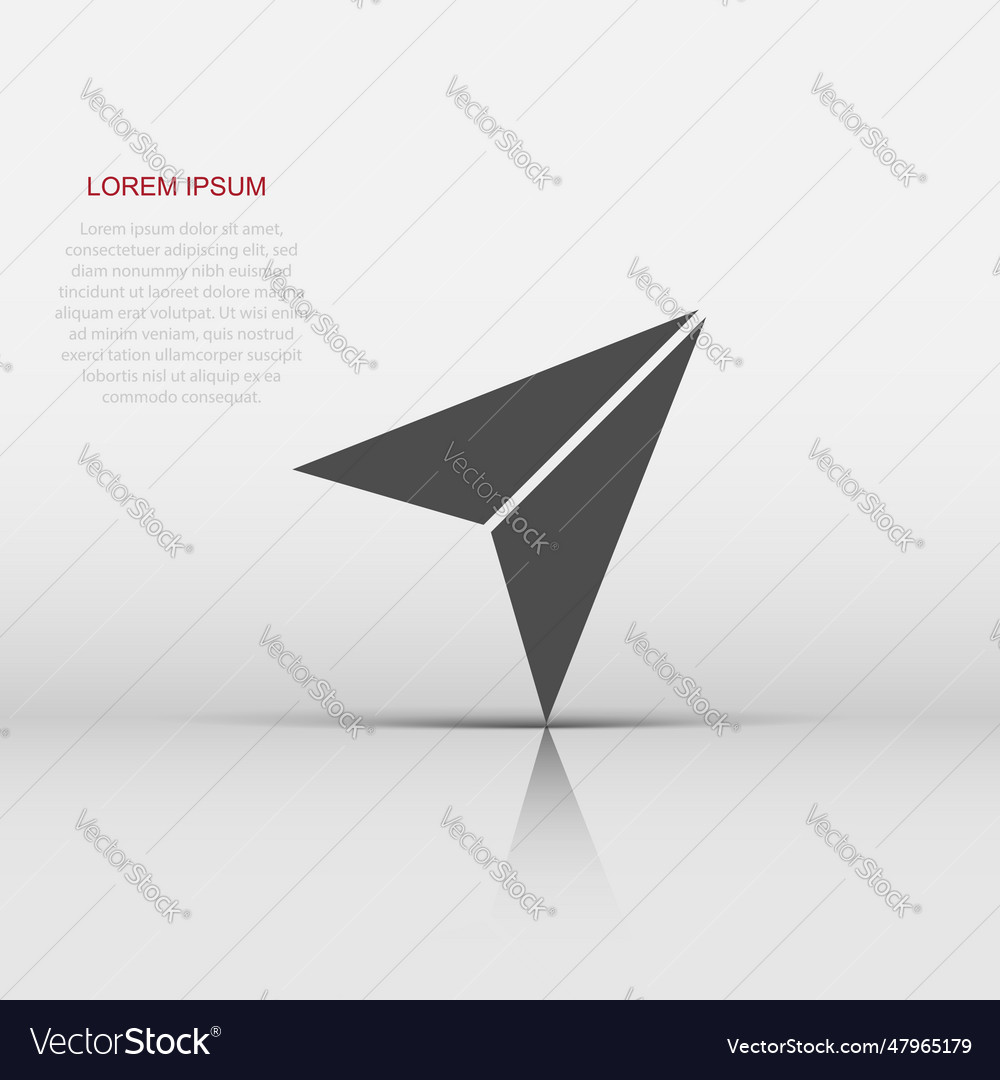 Paper plane icon in flat style sent message vector image Paper plane icon in flat style sent message